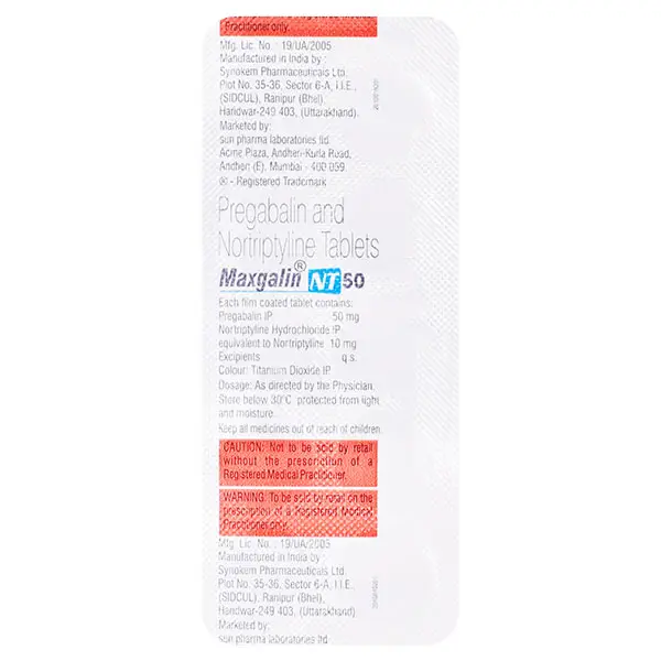 Maxgalin NT 50mg/10mg Tablet